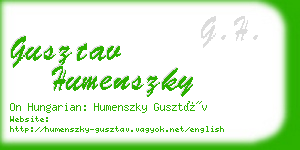 gusztav humenszky business card